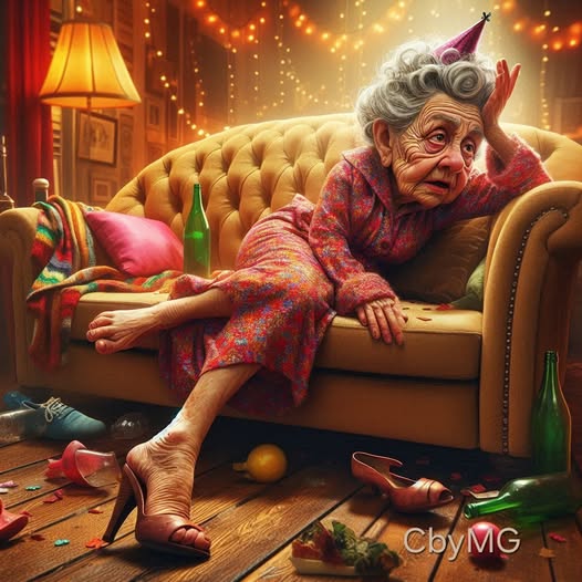 Elderly Woman on Sofa