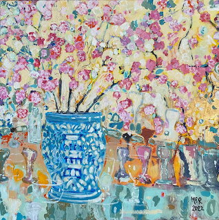 Blue Vase Floral Still Life