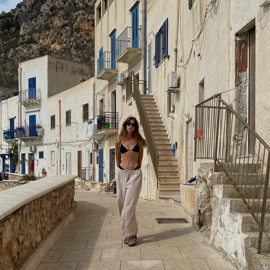 Woman in Mediterranean Village