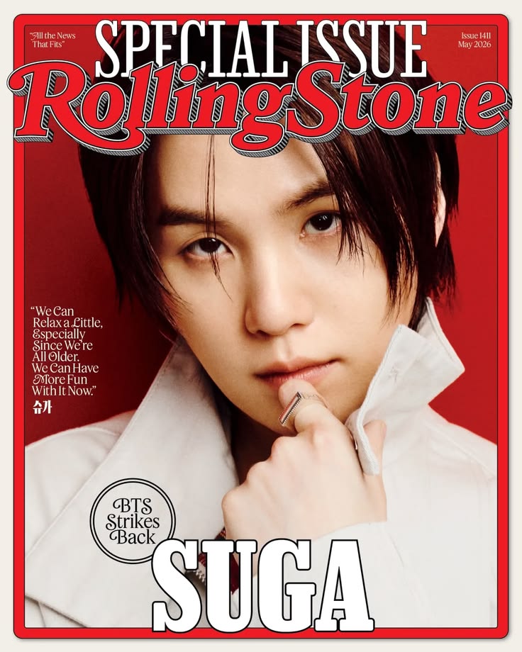 SUGA from BTS on the cover of Rolling Stone special issue magazine