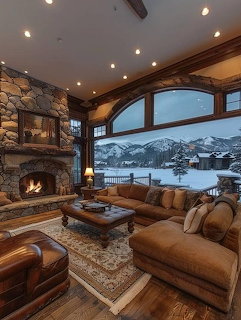 Cozy Mountain Lodge Living Room