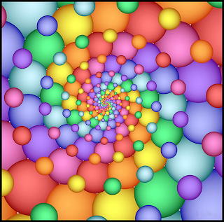 Pastel Fractal Spiral Spheres