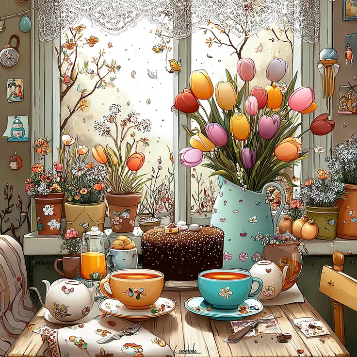 Spring Tulips Kitchen Still Life