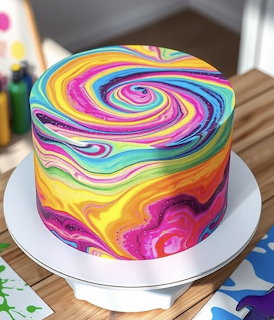 Colorful Marble Cake