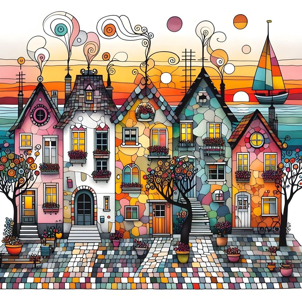 Colorful City Houses