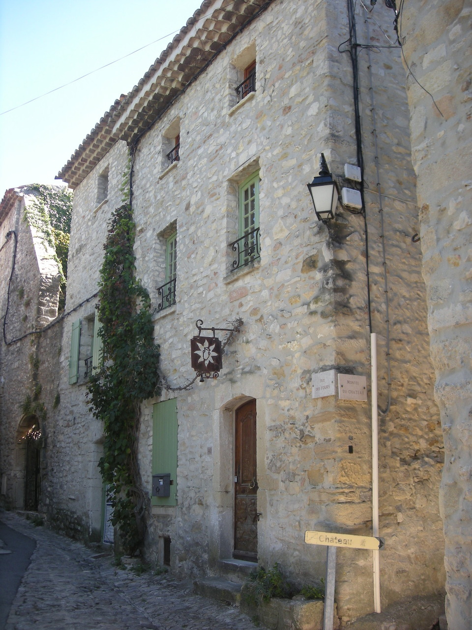 Hillside view of Vaison-la-Romaine medieval village in Vaucluse, France