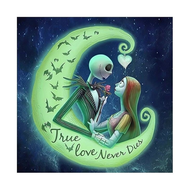 Skeleton Couple Moon