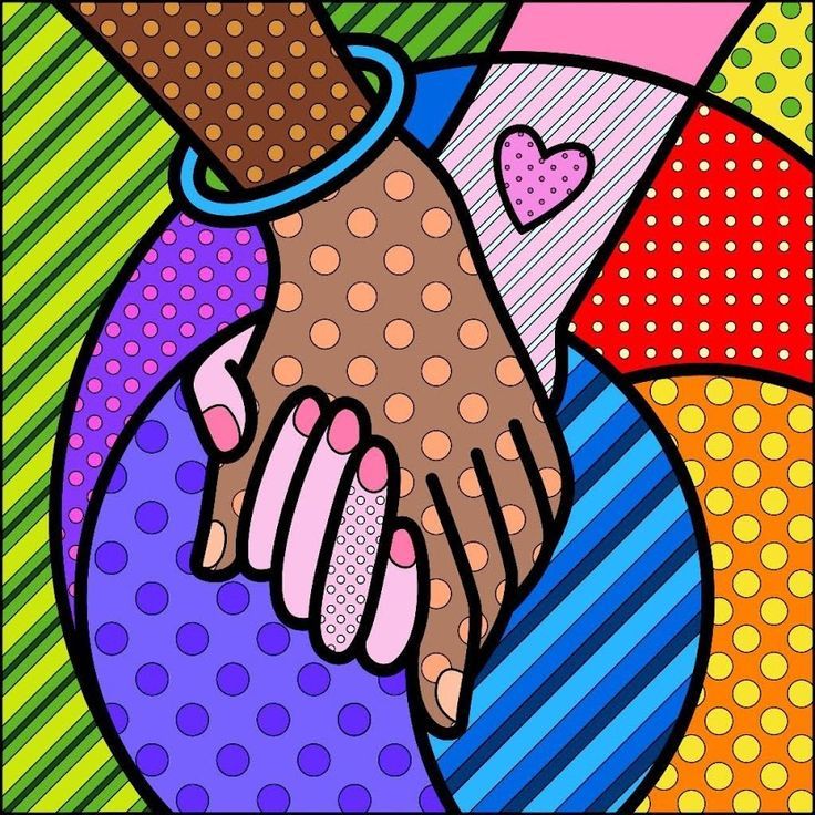 Interlocked Hands Pop Art