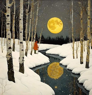 Moonlit Winter Forest