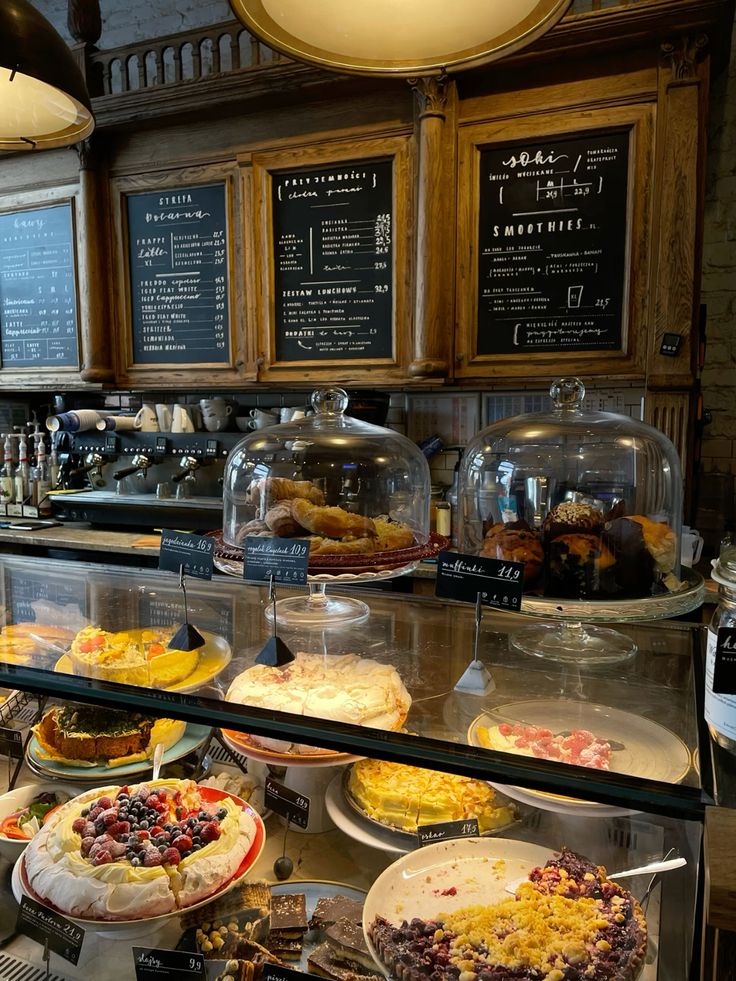 Interior of a Paris style cafe with vintage decor and warm lighting