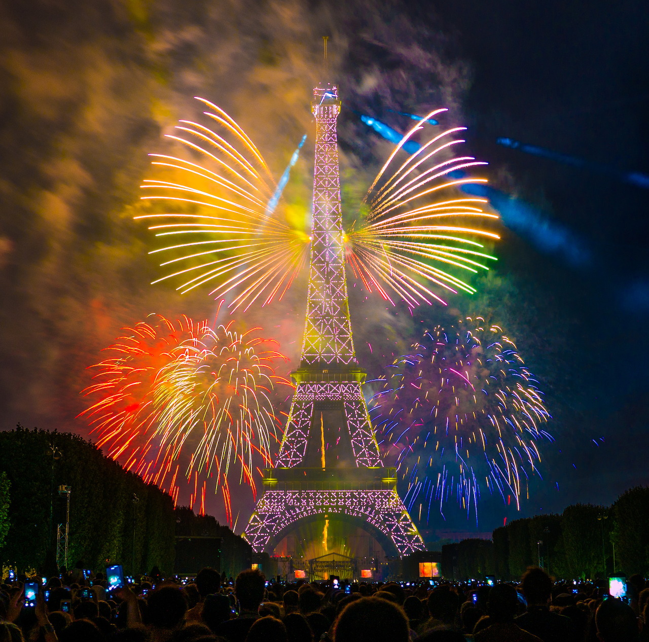 Eiffel Tower Fireworks Paris