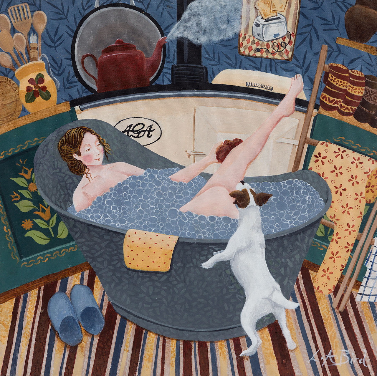 Woman Reading in Bathtub