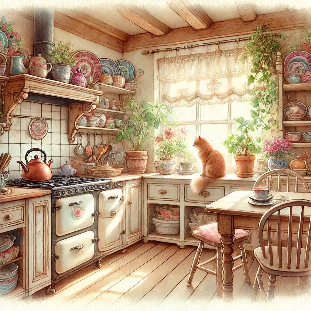Cozy Country Kitchen Cat