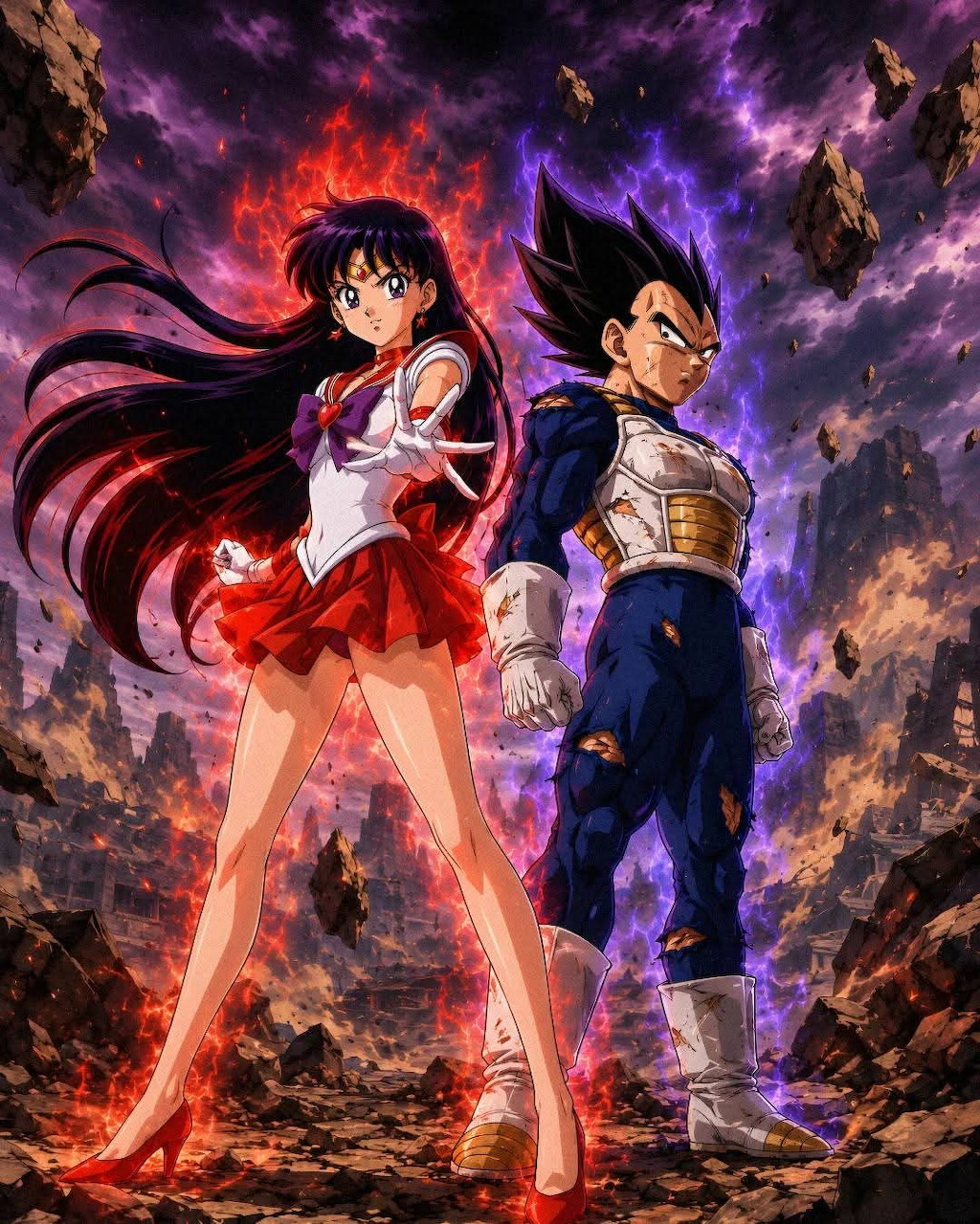 Sailor Mars and Vegeta