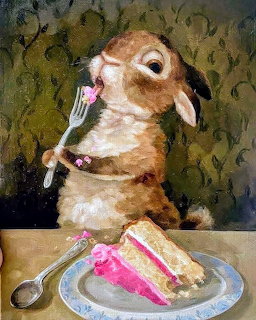 Bunny Eating Cake