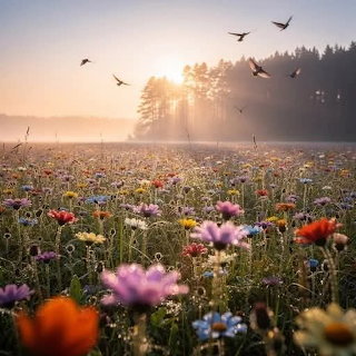 Wildflower Meadow Sunrise