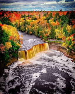 Autumn Waterfall Forest