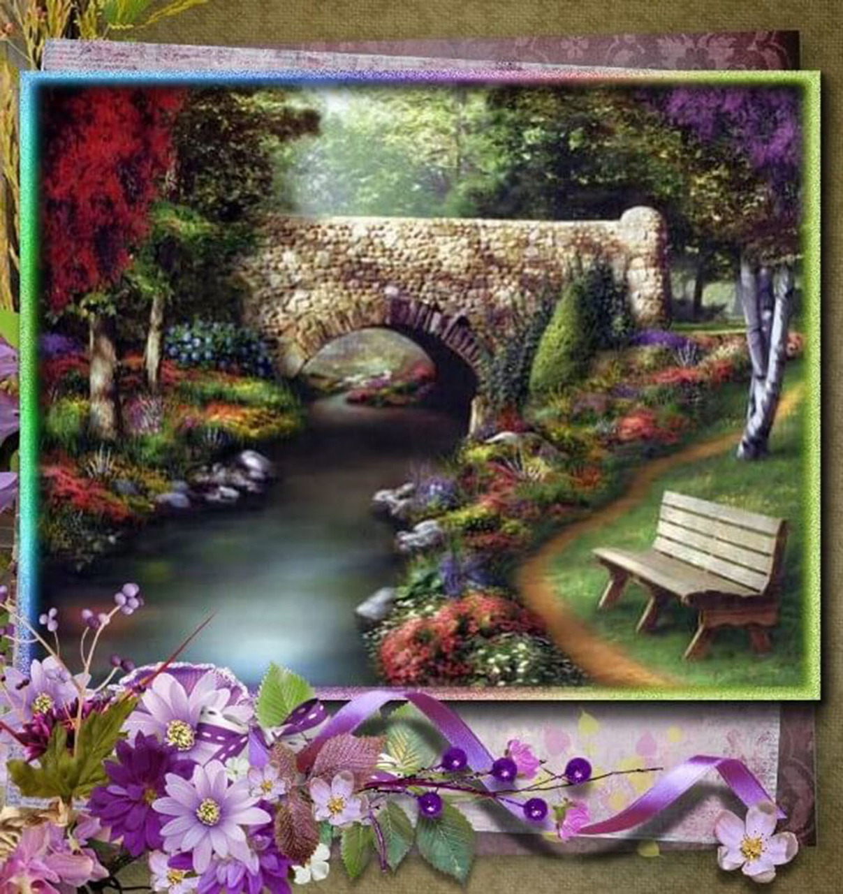 Stone Bridge Garden Painting