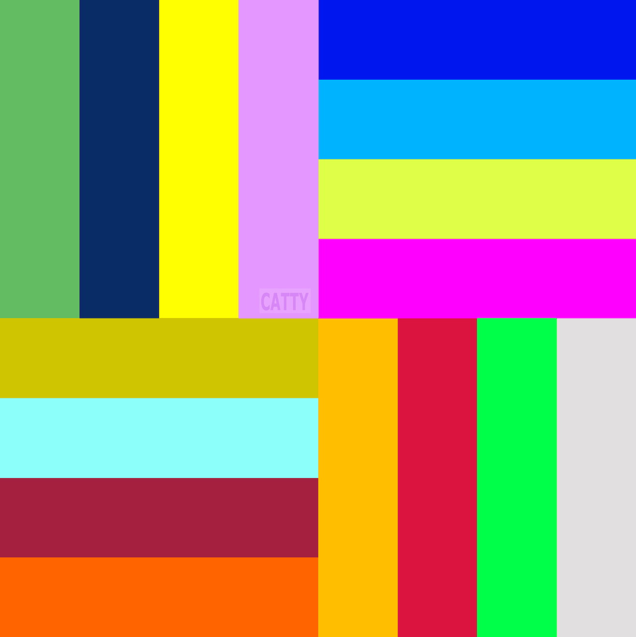Abstract grid pattern with bright multicolored rectangular blocks arranged in geometric layout