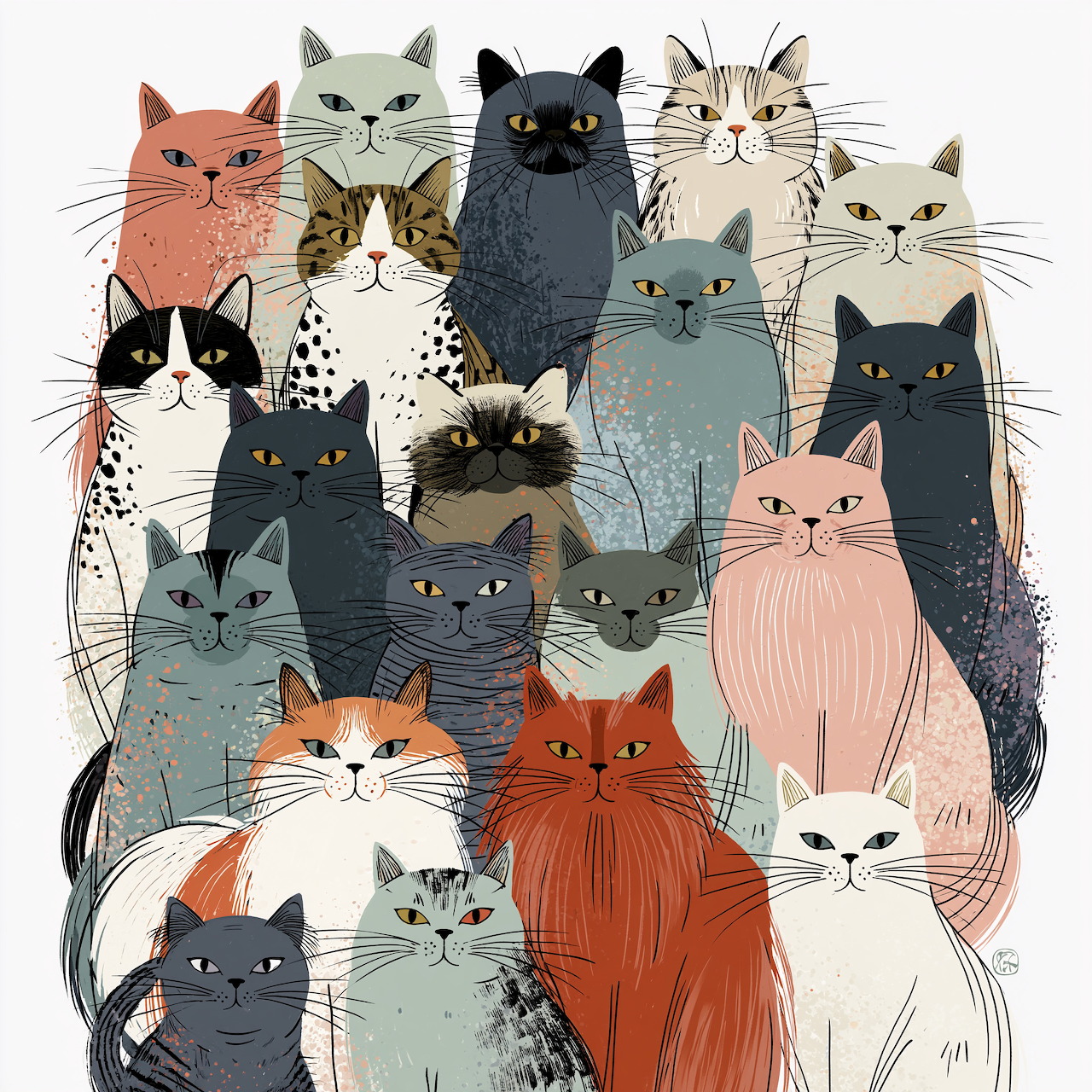 Lots of Cats Illustration