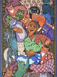 Woman with Cats