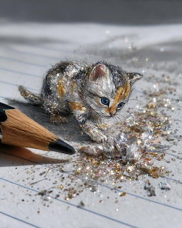 Kitten Covered in Glitter