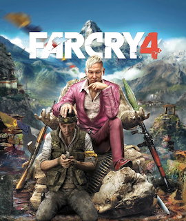 Video game key art with a blond man in pink seated on a stone throne above a kneeling figure