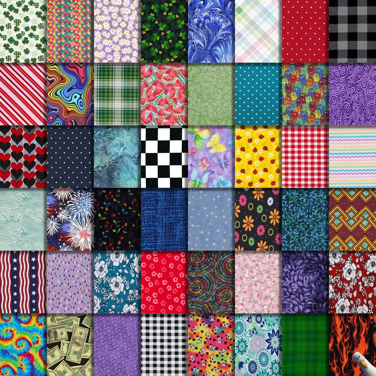 Colorful Fabric Patchwork Grid