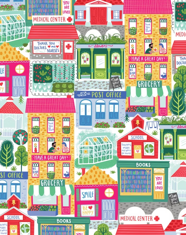 Colorful Town Buildings