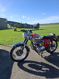 British Spitfire and Classic Motorcycle