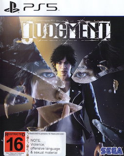 Judgment PS5 game cover showing a man surrounded by cracked glass fragments