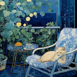 Cat on Terrace Chair
