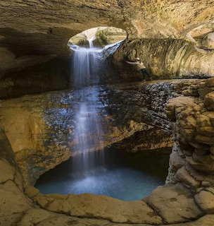 Waterfall in Cave Pool