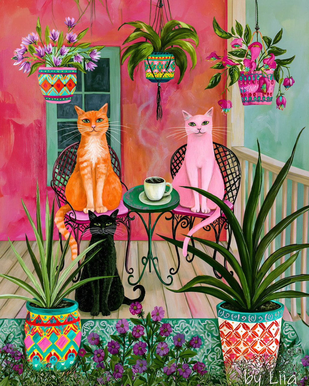 Two Cats on Bistro Chairs