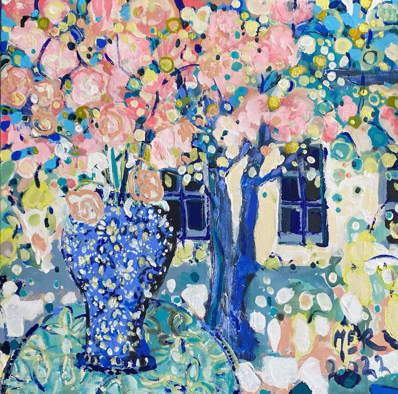 Floral Cottage Painting