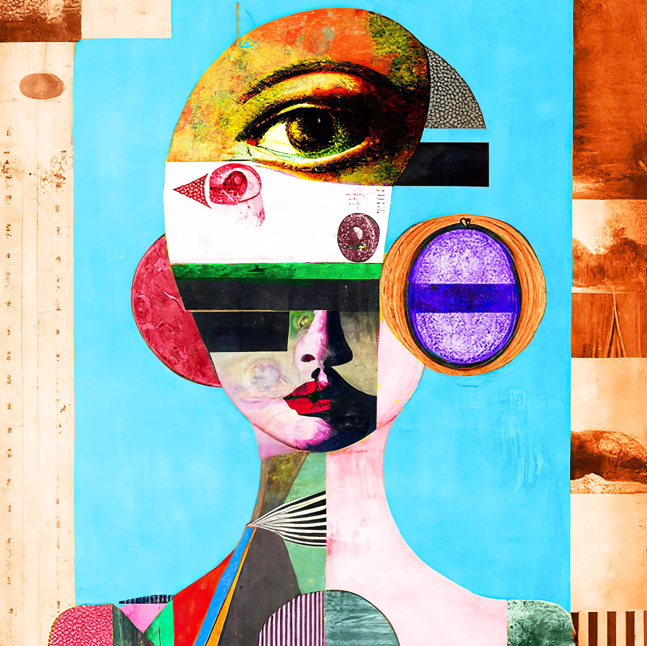 Abstract Face Collage