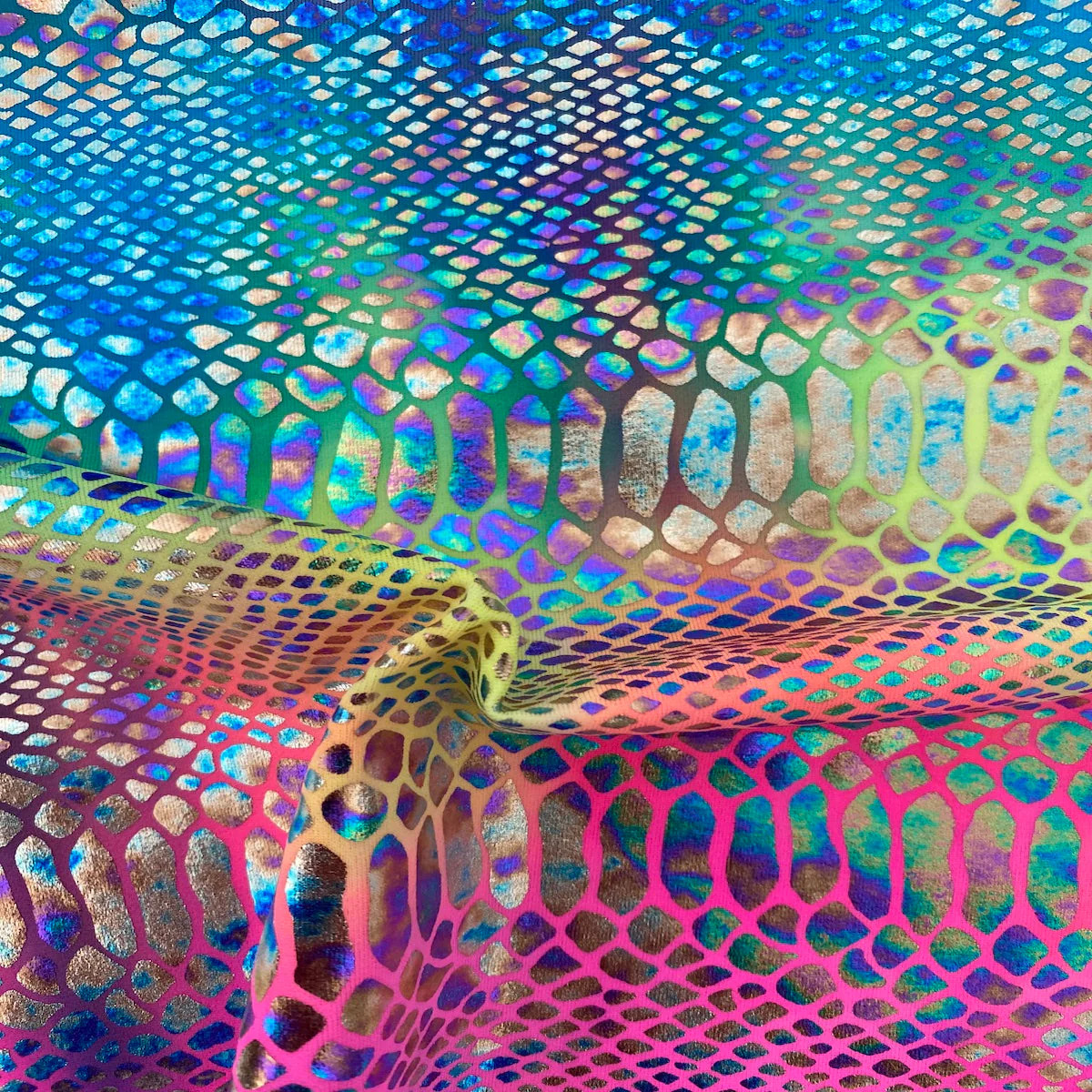 Holographic Snake Skin Fabric Pattern