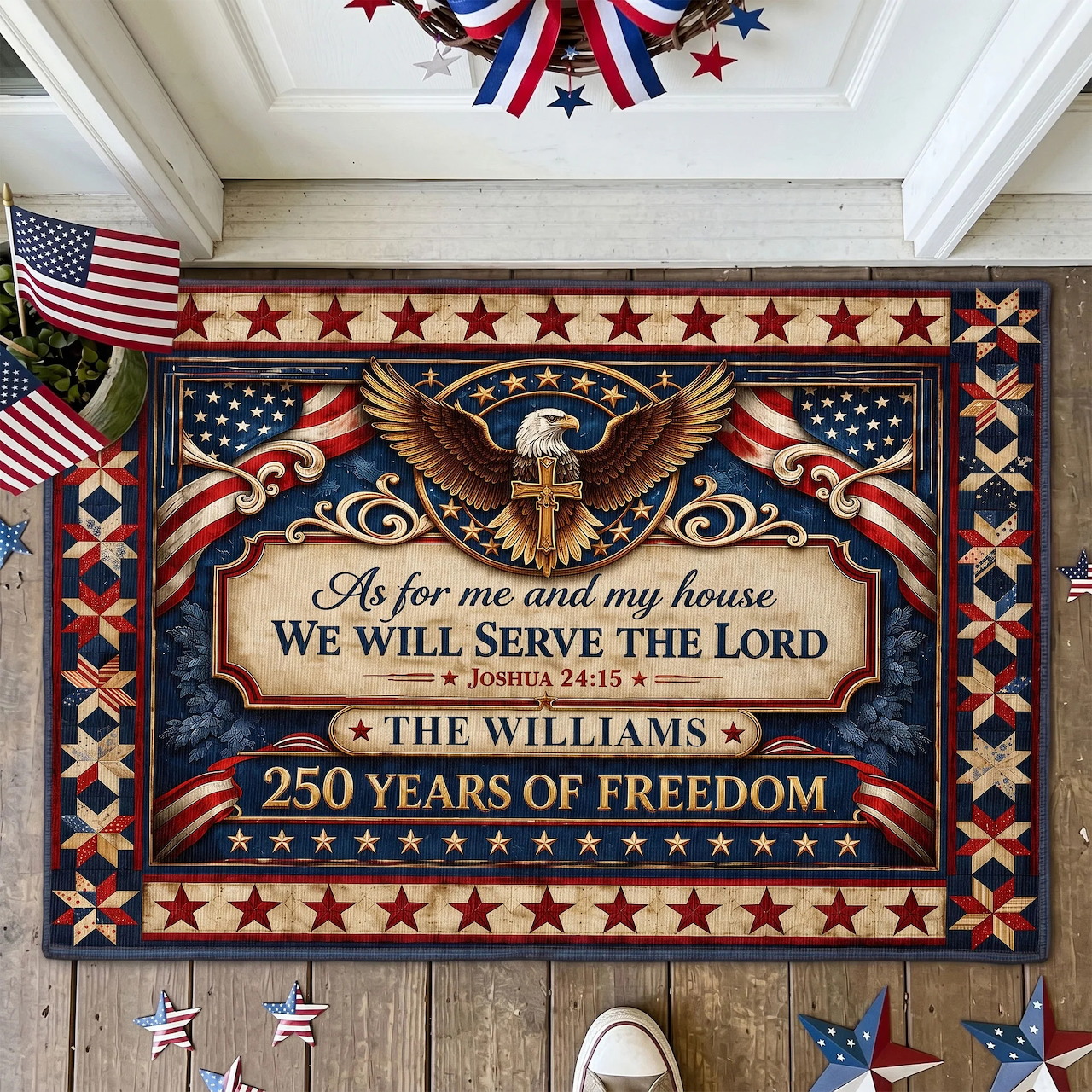 Patriotic Eagle Doormat