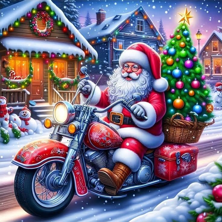 Santa on Motorcycle