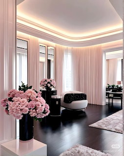 Elegant Pink Interior Lounge