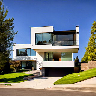 Modern White Cubic House