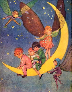 Vintage Fairy Crescent Moon