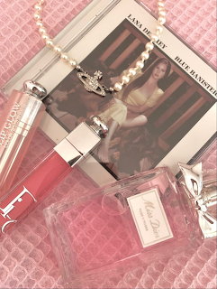 Perfume and Lip Gloss Flatlay