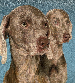 Weimaraner Dogs Mosaic Art