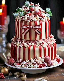 Striped Christmas Cake