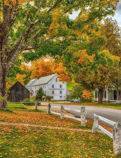 Autumn Village Scene