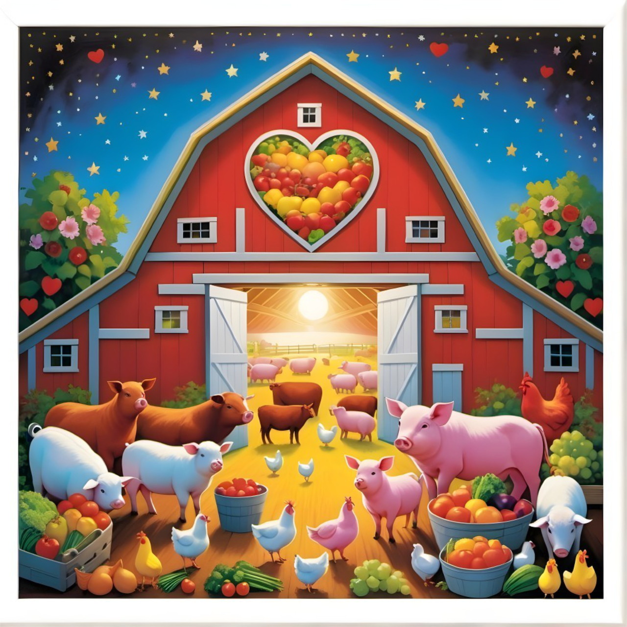 Farm Animals at Barn