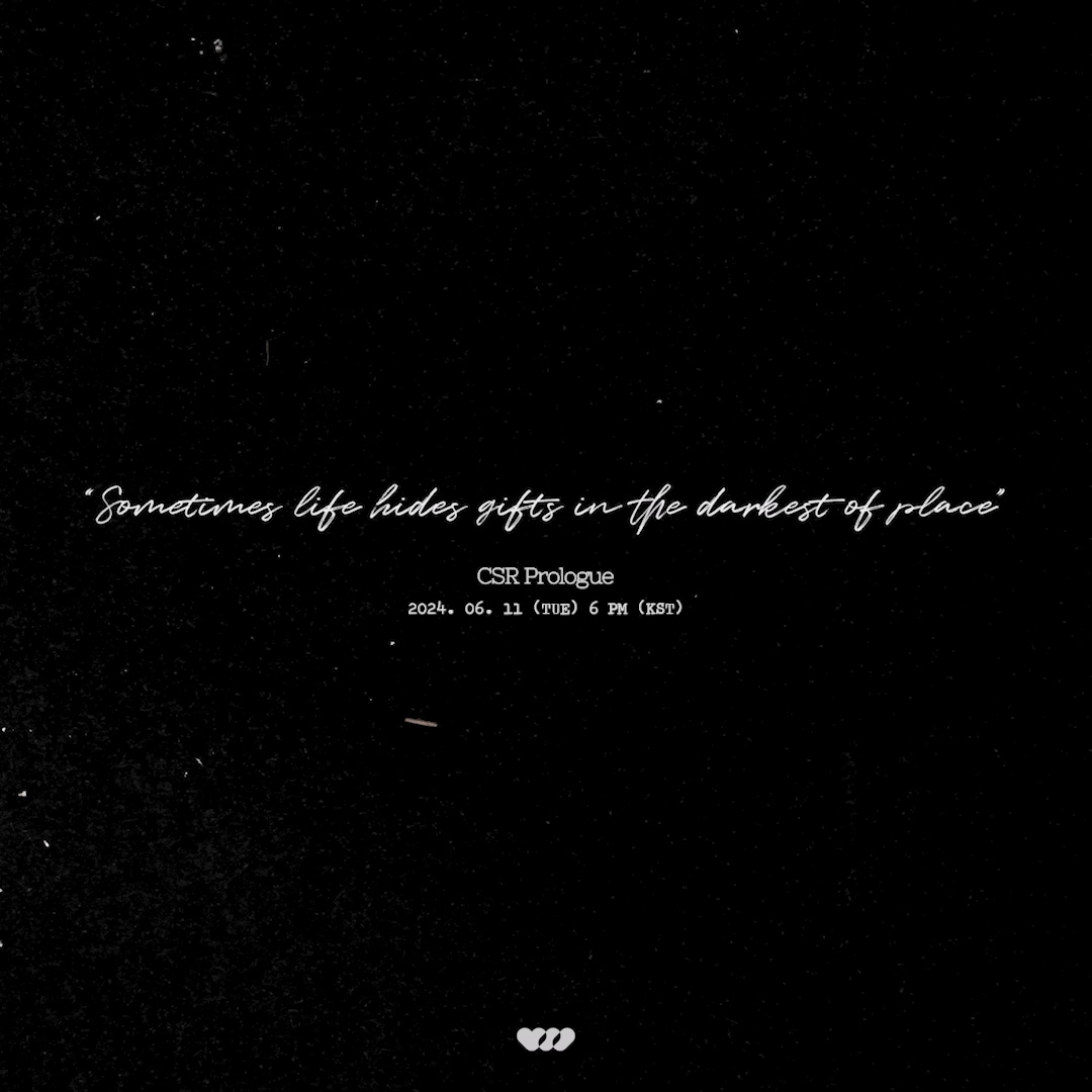 Black square cover art with a white handwritten quote and small centered text reading CSR Prologue
