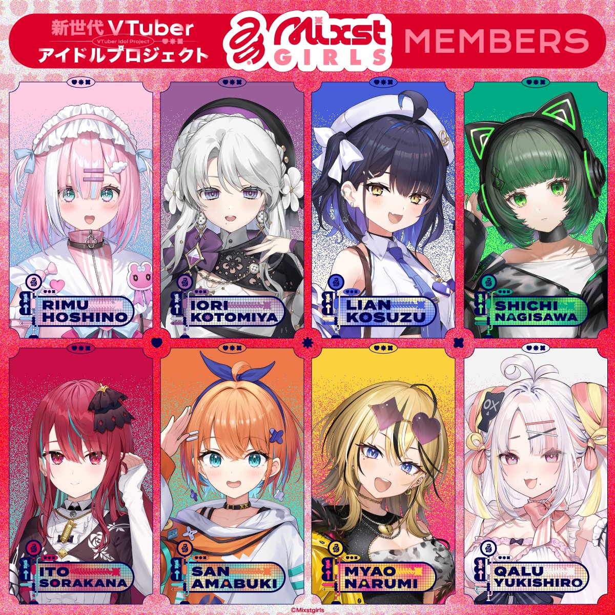 Anime VTuber Character Grid