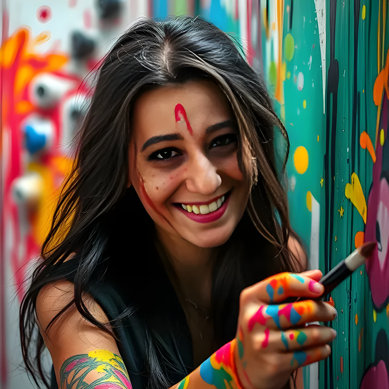 Woman Celebrating Holi Festival